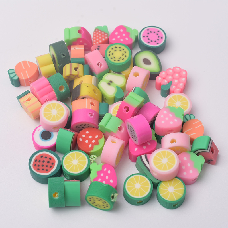 10mm Soft ceramic DIY flower butterfly fruit diy beaded jewelry bracelet necklace accessories soft ceramic beads