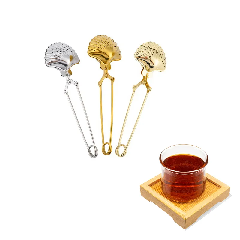 High Quality Rose Gold Filter Creative Shell Tea Strainer 304 Stainless Steel Tea Infuser