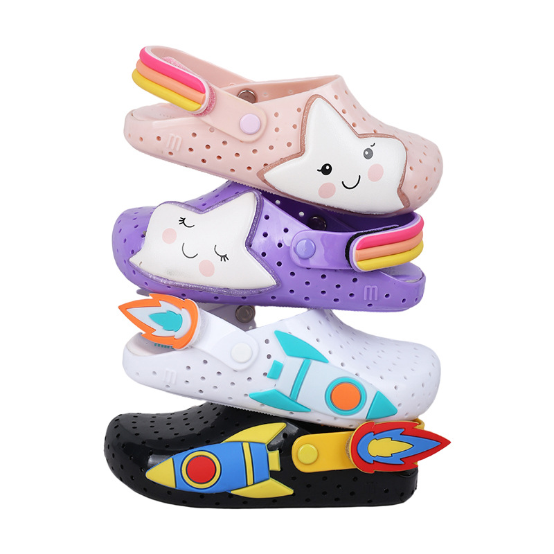 New Arrival PVC Slipper Sandals With Small Rocket Breathable Lightweight Flat Sandals Kid's