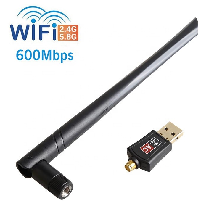 Двухдиапазонный беспроводной USB Wi-Fi адаптер 802.11AC, 600 Мбит/с, Поддержка Windows Mac, 2,4 ГГц/5 ГГц, 5 дБи, антенна для настольного ПК, ноутбука