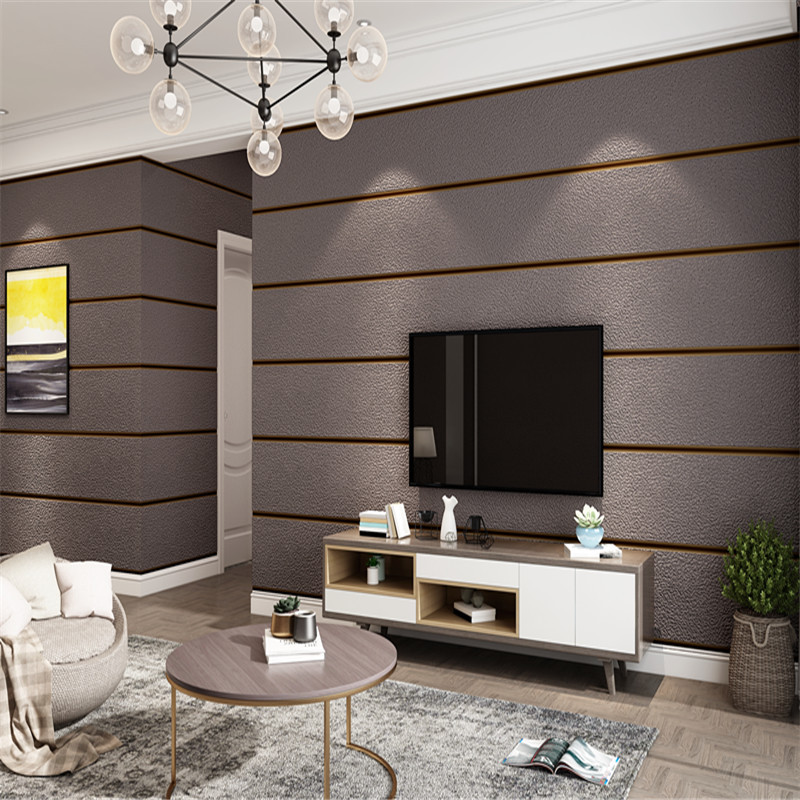 Modern simple horizontal stripe non-woven wallpaper