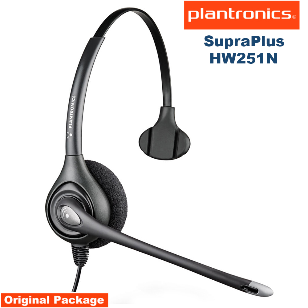 Plantronics SupraPlus HW251N широкополосная монофоническая гарнитура с ультрашумоподавляющим микрофоном для быстрого отключения P/N:64338-31