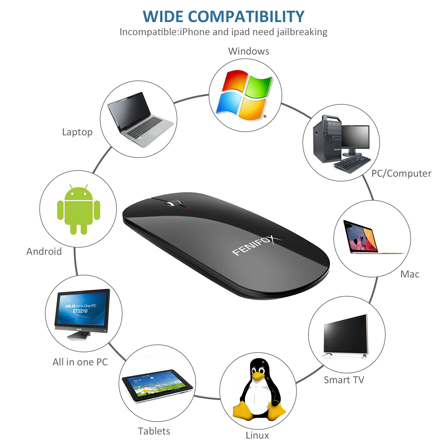 Fashion Chargeable Ultra-thin and Light Slim Mini Portable Travel BT 3.0 Optics Wireless Mouse