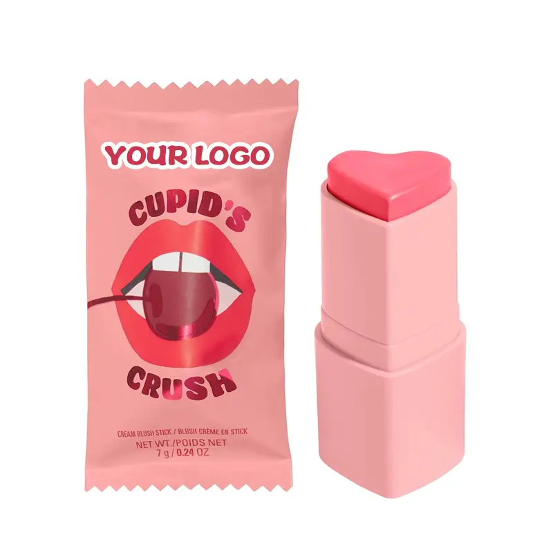 2022 OEM Cosmetics Heart-shaped Stick Light And Airy Limited-edition Valentine's Collection Cheeks Blush Stick Trio