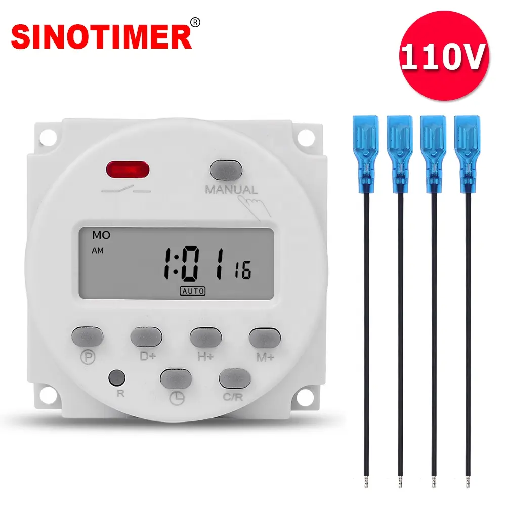 CN101A 120V AC 60Hz LCD Digital Weekly Programmable Timer Switch CN101 Automatically Turn On and Off Lamps With Countdown