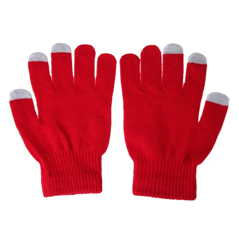 Custom Logo Woven Knitted Touch Screen Winter Gloves For Daily Life