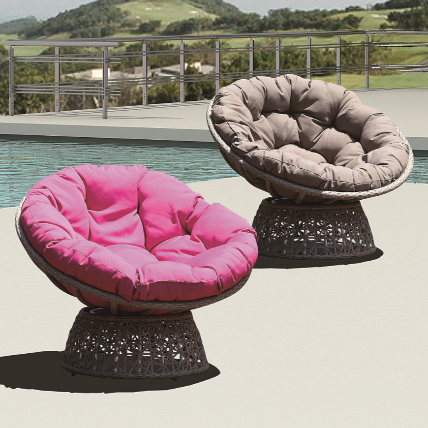 Outdoor Modern Patio Swivel Sofa Garden Leather Dining Rattan Bar Chair Swivel accent Leisure Wicker 360 Degree Swivel Chair