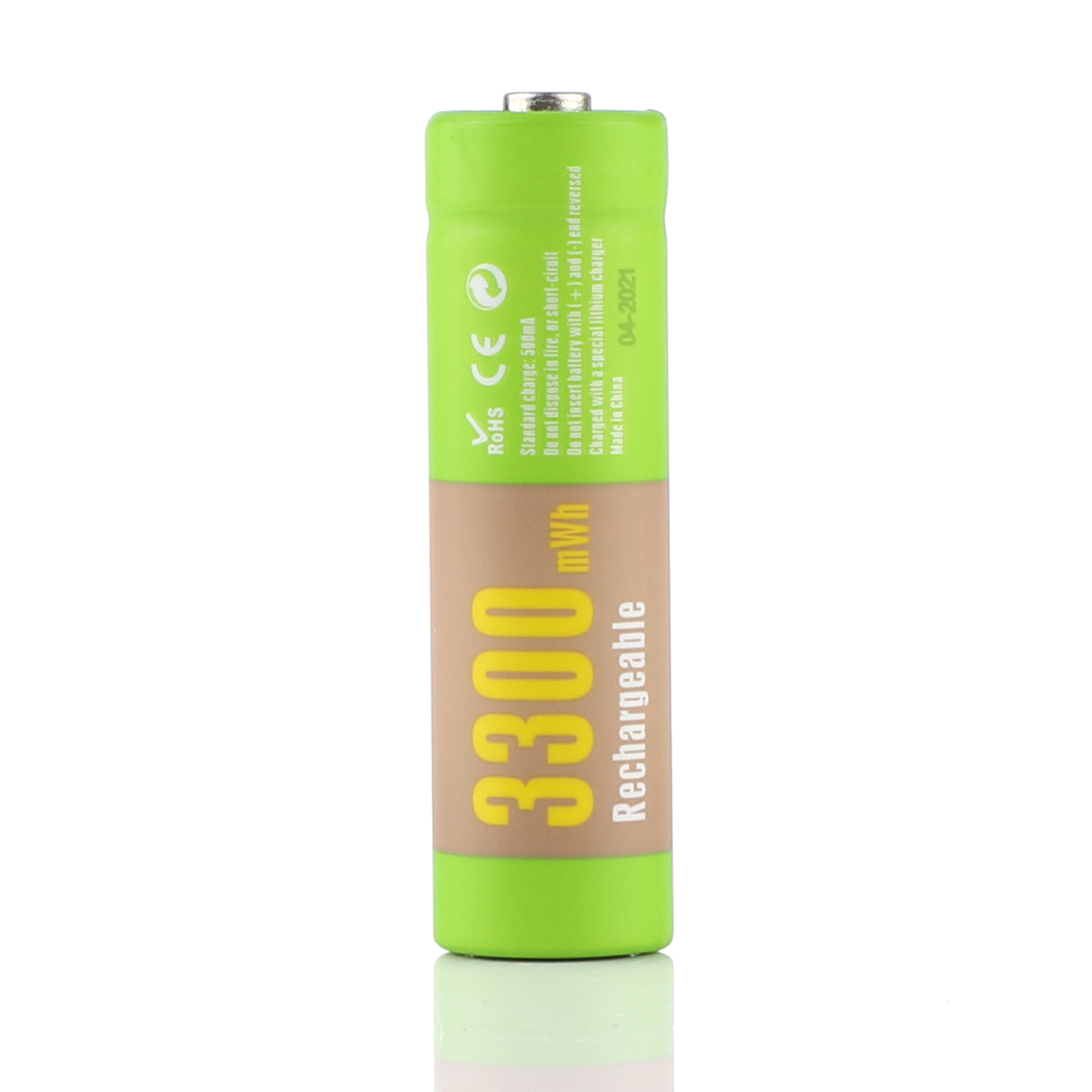 Li-ion AA/HR6 1.5V Rechargeable Battery: 3300mWh