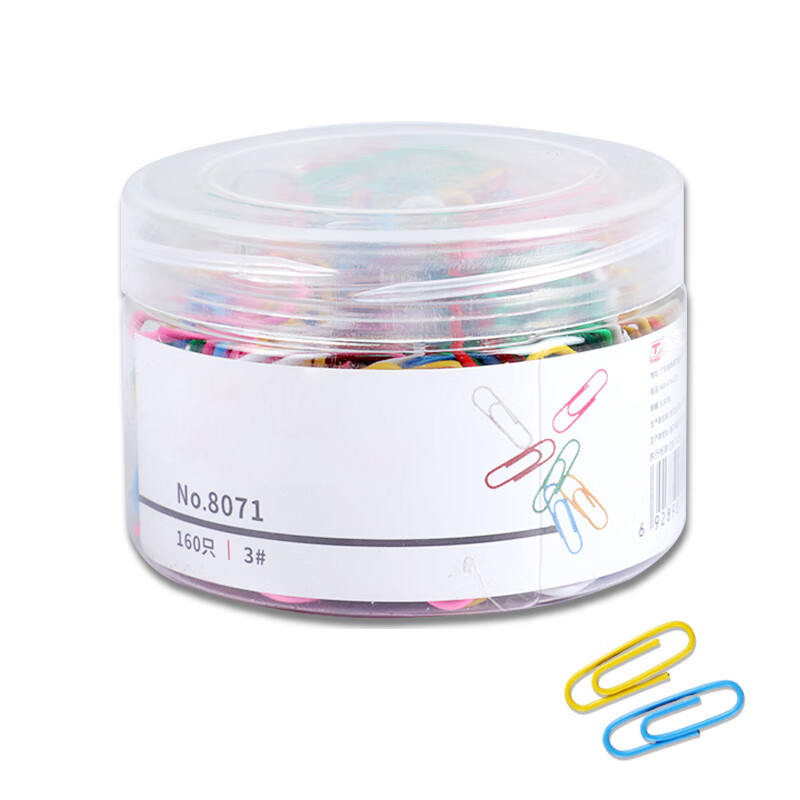 3 # Colored Clips TANGO 160 Pieces/tube Home Office Financial Storage Multi Functional PET Paper Clips