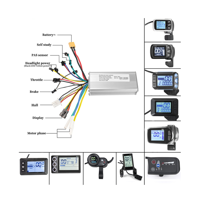 24V36V48V 500W бесщеточный контроллер 9 Mosfet набор для электрического велосипеда Ebike Displpay
