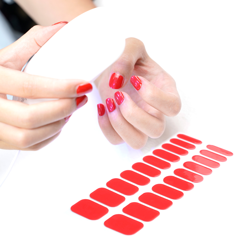 Hot Selling Nail Strips 2021Latest Solid Color Semi Cured Gel Nail Sticker