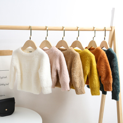 solid Children's winter wear new Pullover Sweater 1-3-year-old baby warm top sweater