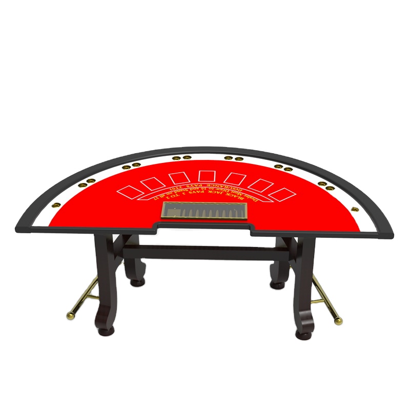 YH High Quality Workmanship Semicircle Blackjack Poker Table With Stainless Pedal