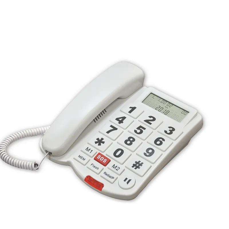 Hot selling big button phone corded caller id telephone for eld people