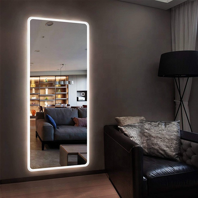Foshan Custom Shaving Touch Control Wireless OEM full length dressing mirrors with SMART LED White Light