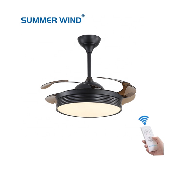 Factory direct led colors change 3 fan speed ac 42 inch retractable ceiling fan with speaker