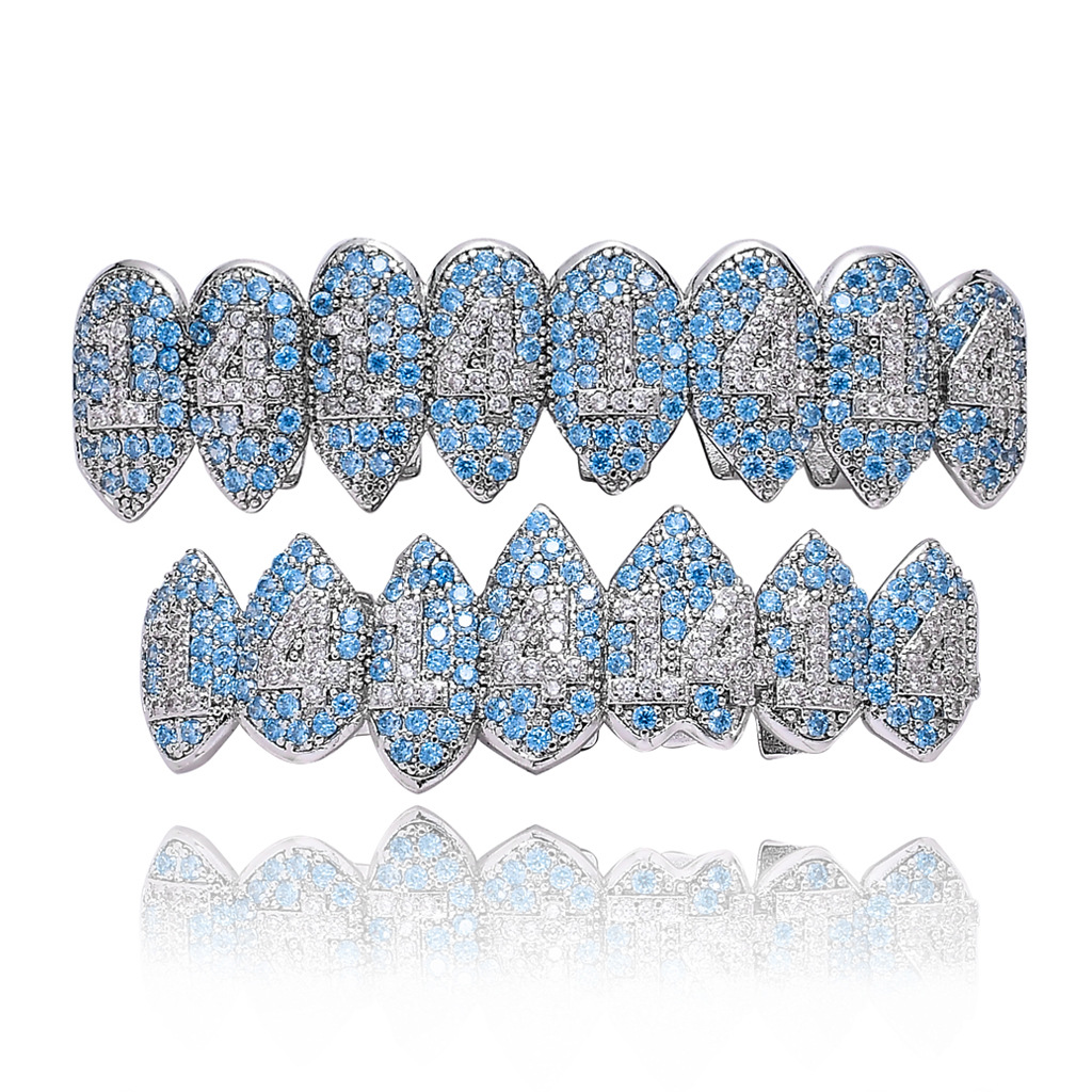 Новое поступление мужских бриллиантовых коронок Dr. Jewelry в стиле хип-хоп с 1414 полностью алмазными фианитами для зубов