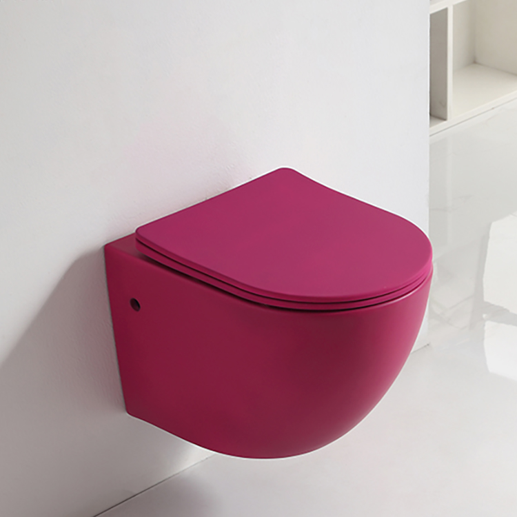 Hot sale simple design modern color water closet matt cheap wall hung toilet