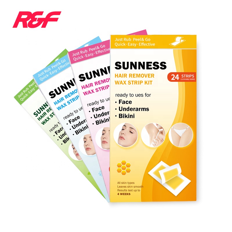 Hair Removal Wax Strips for Leg Body Waxing kit with 24 Strips