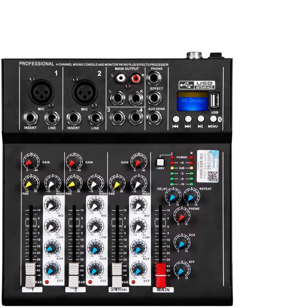 Depusheng HT4 Портативный Профессиональный Производительность DJ контроллер звука 4 канальный аудио смеситель
