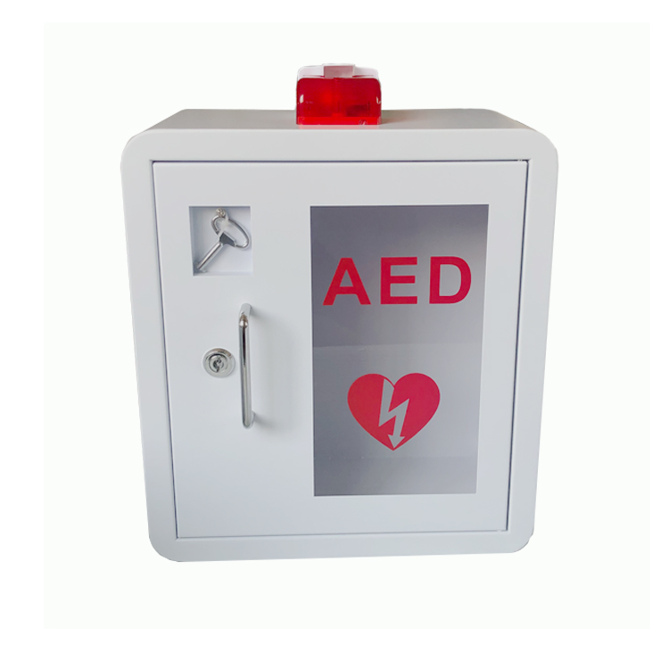 Металлическая поверхность настенное крепление первой помощи AED Box | Универсальный пышный угол Alarmed дефибриллятор AED настенный шкаф