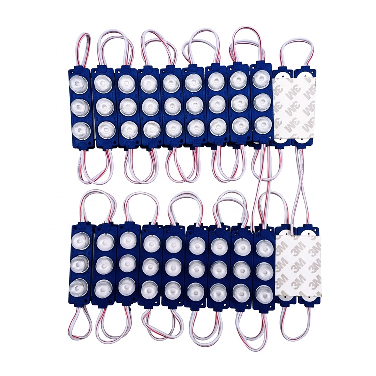 Blue Color LED Injection Modules 12v High Brightness SMD 3030/2835 Logo Box Panel Illumination Backlight 3bulbs/pcs LED Module