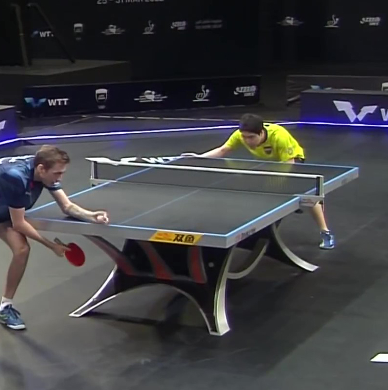 Стандартный черный стол для пинг-понга ITTF с синим краем, тренировочное оборудование для настольного тенниса