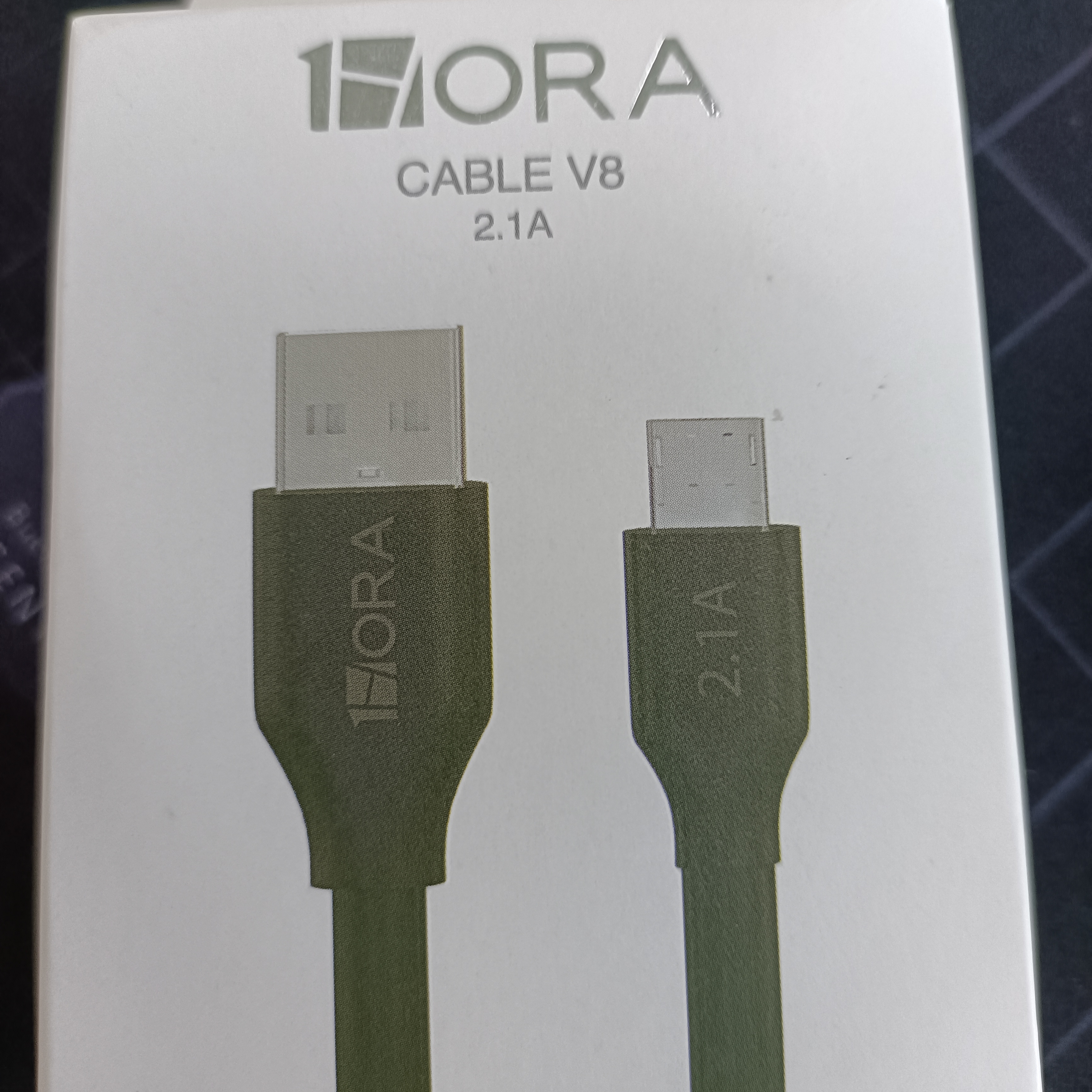 1 HORA cable V8 cargada rapida 2.1A 2m con entrada de USB 2.0 para telefonos moviles y tabletas
