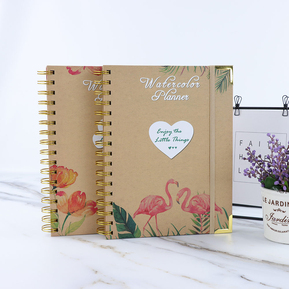 Stationery custom vintage dot grid journal custom logo printed craft paper spiral notebook B5 daily planner