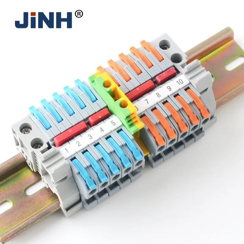 PA66 Replace UK series DIN Rail Type Quick Terminal Block press Spring Electric Wire Connectors
