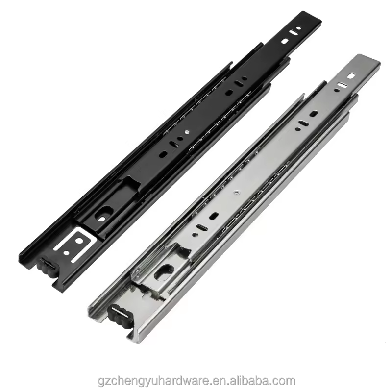 CY-302 Wholesale 3 Fold Track Full Extension Ball Bearing Rail Telescopic Channel Furniture Drawer Slide Furniture Drawer Slide