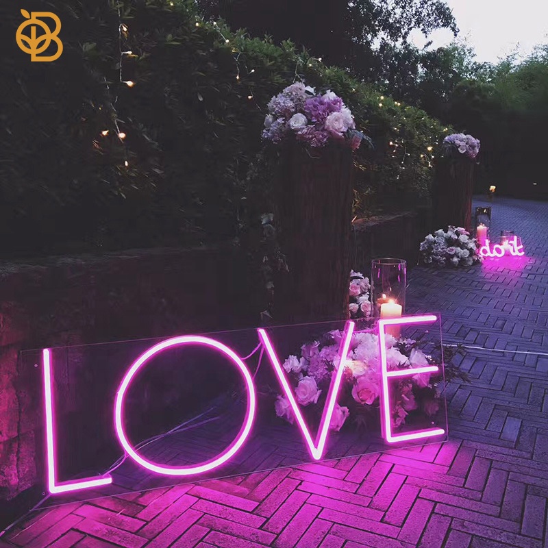 Dropshipping Free Design Any Style Neon Sign Love Letter Neon Lights Romantic Wedding Decoration Supplies