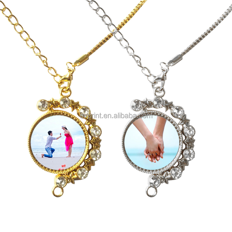 Hot Selling Customized Design Printable Rotating Necklace Sublimation Moon Necklace