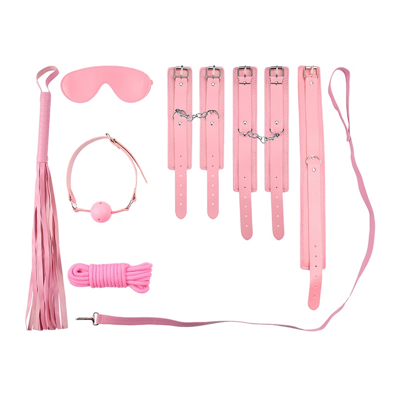 SM Bundling Sexy Flirting Set Adult Sex Products Shop Fetish alat bdsm Toy Leather Flirting Whip And Handcuffs Bondage Bdsm Toy