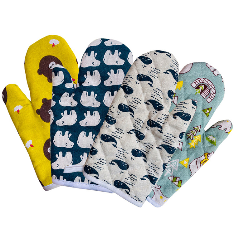 New Design Heat Resistant Oven Mitts Cooking Gloves Kitchen Used Cooking Cotton Oven Mitt With Handle