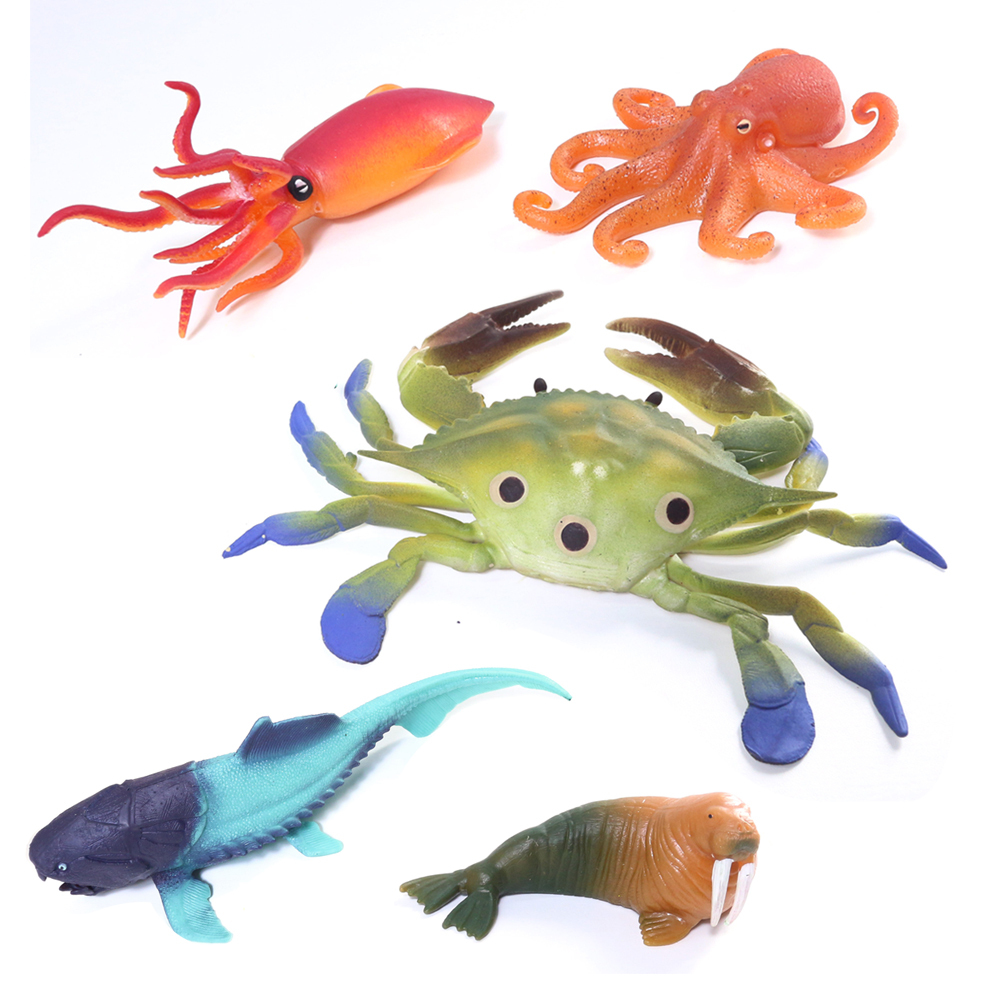 Non Phthalates soft plastic tpr rubber sea animal model toy