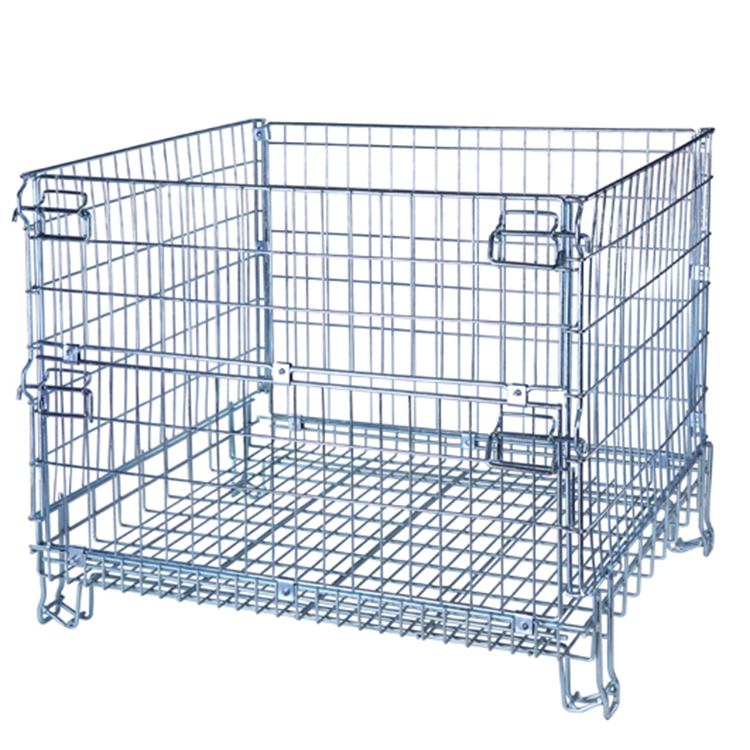 Collapsible Wire Mesh Pallets Metal Foldable Cage With 500KG Capacity