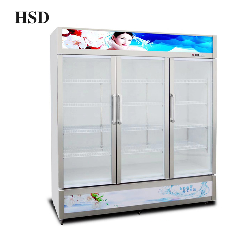 Wholesale factory supply grocery store freezer chiller vertical showcase refrigerator