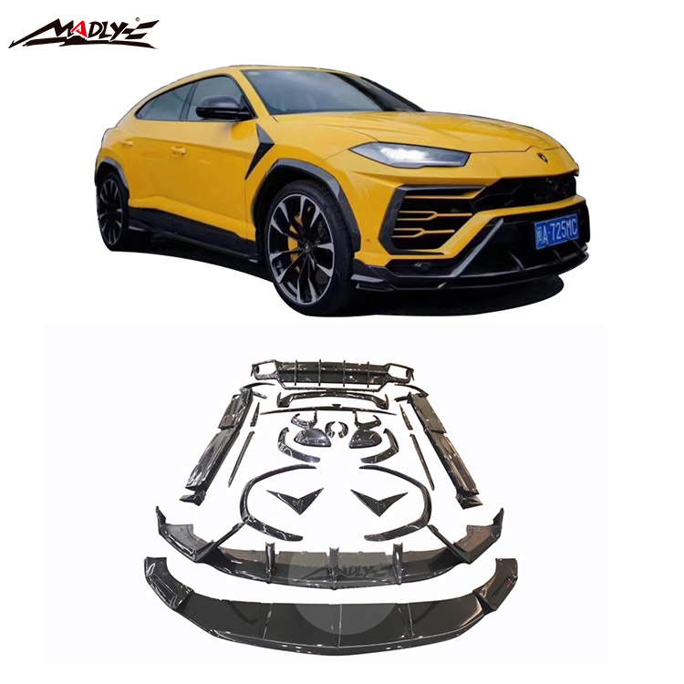 Комплекты из углеродного волокна для кузова Lamborghini Urus, комплект для кузова Lamborghini Urus, передняя губа, задняя губа, боковая юбка, верхняя часть автомобиля, фабрика