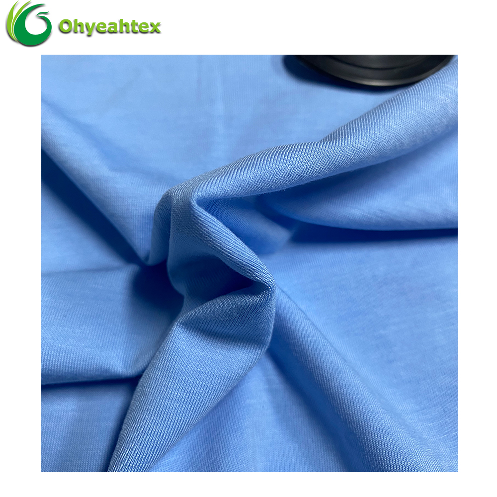 Wholesale Stretch Lightweight Organic Cotton Knit Fabric Solid Colours for Lining