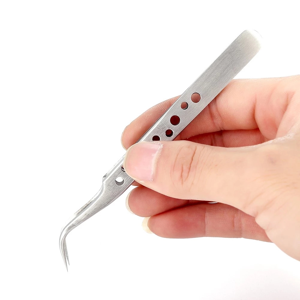 Electronics Industrial Tweezers Curved Straight Tip Precision Stainless Forceps Phone Repair Hand Tools