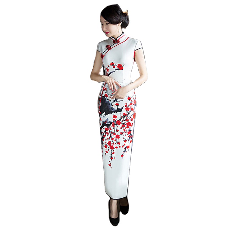 Китайское женское традиционное платье, шелковое атласное Cheongsam Мини сексуальное короткое Qipao цветочное свадебное платье