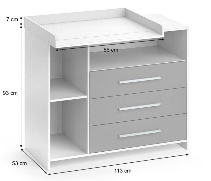 Kids' Furniture Baby Diaper Changing Table With Drawers Baby Changing Table