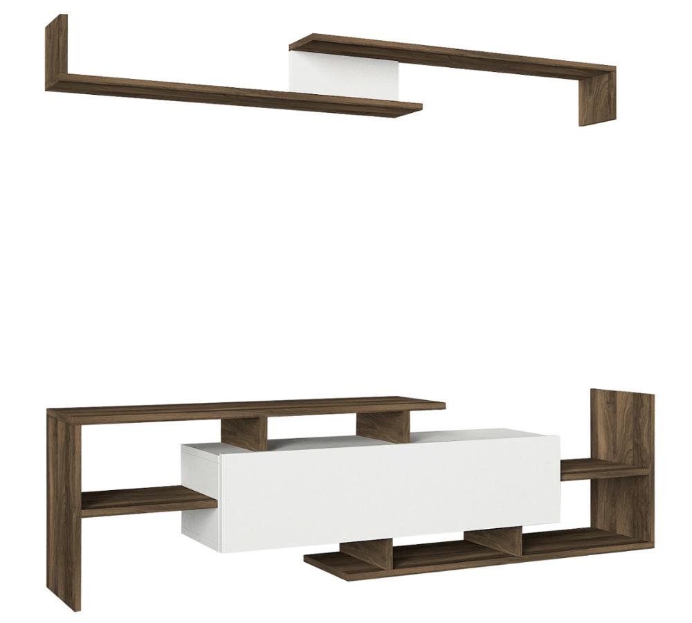 Dream glorified Wood White Walnut Tv Unit