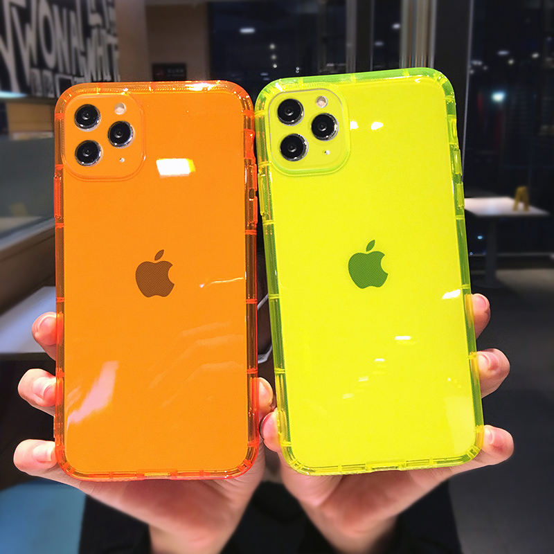 Для Iphone 11 неоновый чехол, Пользовательский логотип ударопрочный ТПУ флуоресцентный неоновый чехол для телефона для Iphone 11 12 Pro Max Xr Xs Fundas