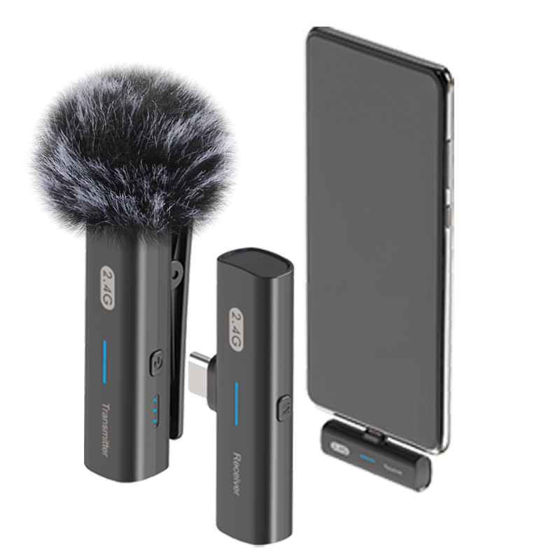 2,4G лацкан петличный type-c циклическая запись в реальном времени клип на mic микрофон Портативный телефон беспроводной петличный микрофон