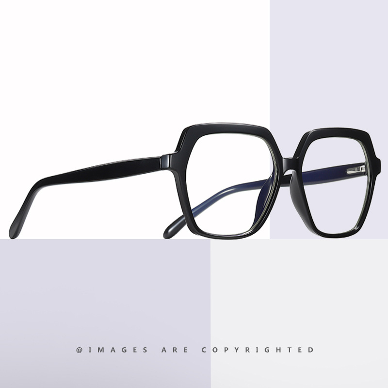 New TR pin multi-sided computer optical eyeglasses personality spring CP frame large anti blue light glasses for women