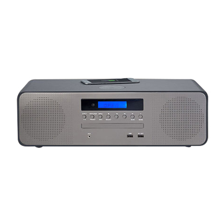 Профессиональный портативный CD-проигрыватель из дуба, черного ореха с беспроводной зарядкой оптом