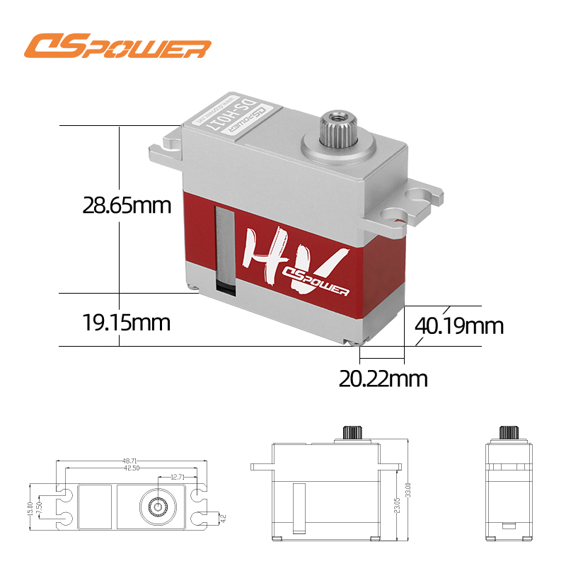 Steel Gears 7KG 0.068s HV Middle Size Brushless Servo For 1/12 RC Car Airplane