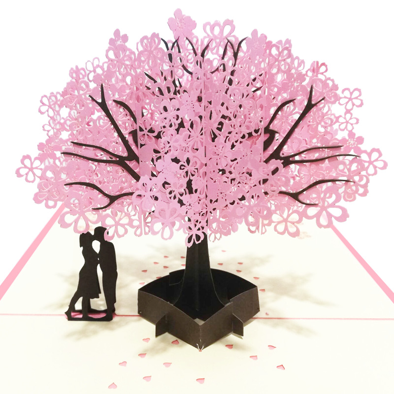 Ywbeyond 3D всплывающие карты Вишневое дерево свадебные приглашения открытки День Святого Валентина юбилей поздравительные подарки открытка